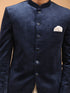 Men's Blue Polka Dot Printed Velvet Jodhpuri